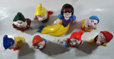 Walt Disney Production Snow White And The Seven Dwarfs + Song Bird Hand Painted Ceramic Pottery Garden Statue Set