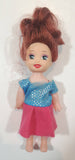 Kelly Doll in Pink Skirt and Blue Top 4" Tall Plastic Toy