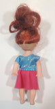 Kelly Doll in Pink Skirt and Blue Top 4" Tall Plastic Toy