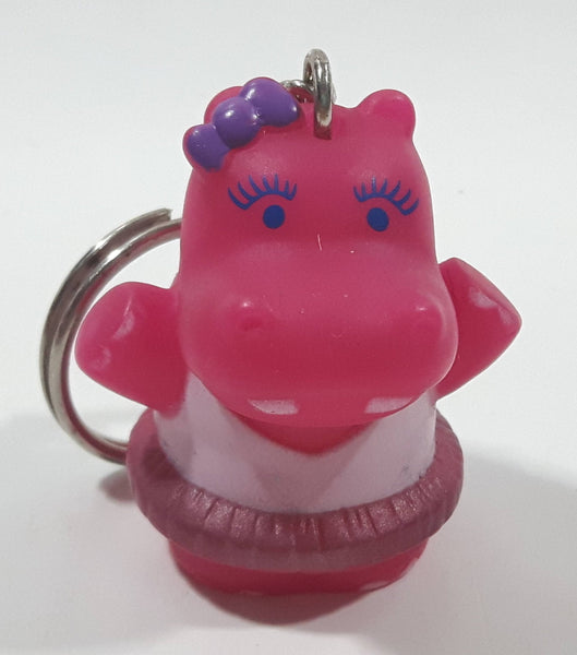 Star Awards Pink Hippo Hippopotamus Character 1 5/8" Tall Toy Figure Key Chain