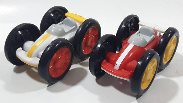 Unknown Brand Red White and Yellow White 3 1/2" Long Plastic Toy Car Vehicles