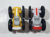 Unknown Brand Red White and Yellow White 3 1/2" Long Plastic Toy Car Vehicles