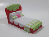 2008 Hasbro TCFC Strawberry Shortcake Bed 3 1/8" Long Plastic Toy Dollhouse Furniture