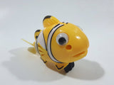 Yellow Fish with Black and White Stripes Wind Up Plastic 3" Long Toy Figure