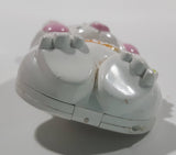 Vintage 1973 Avon Easter Bunny Shaped Solid Glace Scented Perfume Fragrance Compact White Plastic 1 3/8" x 2 5/8" Brooch Pin