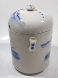 Antique Chinese Blue and White Domed Tea Caddy Ginger Jar Canister with Handles 6 1/2" Tall Ceramic Pottery
