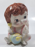 Vintage Cute Baby Playing Drum 5 1/2" Tall Ceramic Pottery Flower Planter Made in Japan