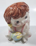 Vintage Cute Baby Playing Drum 5 1/2" Tall Ceramic Pottery Flower Planter Made in Japan