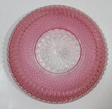 Vintage Pink and Clear Glass White Flowers Metal Handle Espresso Cup and Saucer Plate Set of 6 - One Handle Missing