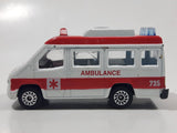 Unknown Brand DKG1 Ambulance #735 White and Red Van Die Cast Toy Car Vehicle