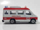 Unknown Brand DKG1 Ambulance #735 White and Red Van Die Cast Toy Car Vehicle