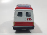 Unknown Brand DKG1 Ambulance #735 White and Red Van Die Cast Toy Car Vehicle