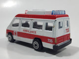 Unknown Brand DKG1 Ambulance #735 White and Red Van Die Cast Toy Car Vehicle