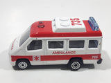 Unknown Brand DKG1 Ambulance #735 White and Red Van Die Cast Toy Car Vehicle