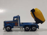 Vintage 1985 Matchbox Peterbilt Cement Mixer Semi Tractor Truck Blue 1/80 Scale Die Cast Toy Rig Vehicle