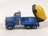 Vintage 1985 Matchbox Peterbilt Cement Mixer Semi Tractor Truck Blue 1/80 Scale Die Cast Toy Rig Vehicle
