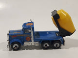 Vintage 1985 Matchbox Peterbilt Cement Mixer Semi Tractor Truck Blue 1/80 Scale Die Cast Toy Rig Vehicle