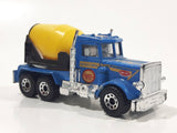 Vintage 1985 Matchbox Peterbilt Cement Mixer Semi Tractor Truck Blue 1/80 Scale Die Cast Toy Rig Vehicle