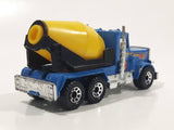 Vintage 1985 Matchbox Peterbilt Cement Mixer Semi Tractor Truck Blue 1/80 Scale Die Cast Toy Rig Vehicle