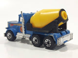 Vintage 1985 Matchbox Peterbilt Cement Mixer Semi Tractor Truck Blue 1/80 Scale Die Cast Toy Rig Vehicle