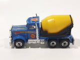 Vintage 1985 Matchbox Peterbilt Cement Mixer Semi Tractor Truck Blue 1/80 Scale Die Cast Toy Rig Vehicle