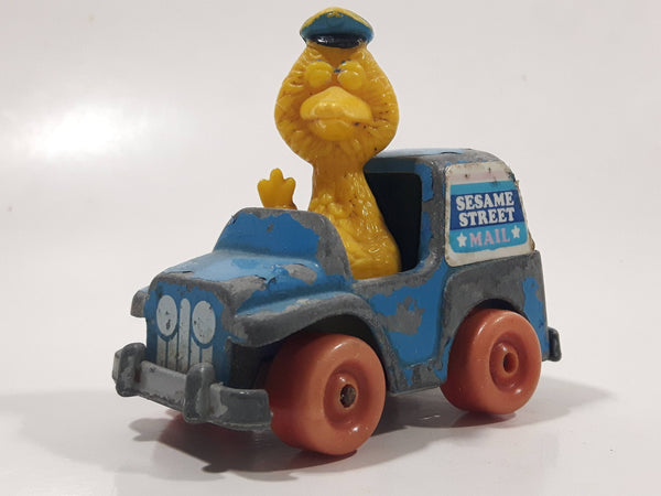 1982 Playskool The Muppets Sesame Street Big Bird Mail Truck Blue Die Cast Toy Car Vehicle Made in Hong Kong