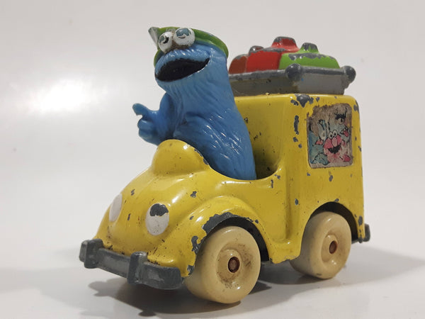 1981, 1983 Playskool The Muppets Sesame Street Blue Cookie Monster Yellow Die Cast Toy Car Vehicle