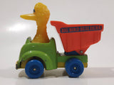 1982 Playskool The Muppets Sesame Street Big Bird Builders Dump Truck Green and Orange Die Cast Toy Car Vehicle