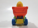1982 Playskool The Muppets Sesame Street Big Bird Builders Dump Truck Green and Orange Die Cast Toy Car Vehicle