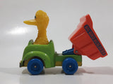 1982 Playskool The Muppets Sesame Street Big Bird Builders Dump Truck Green and Orange Die Cast Toy Car Vehicle