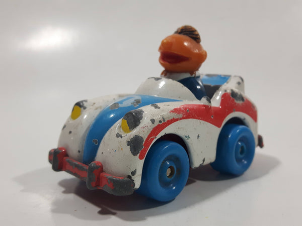 1981 1983 Playskool The Muppets Sesame Street Ernie Race Car White Die Cast Toy Car Vehicle