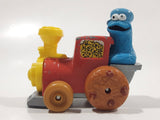1981 Playskool Muppets Sesame Street Cookie Monster Train Locomotive Red and Yellow Die Cast Toy Car Vehicle