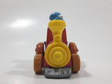 1981 Playskool Muppets Sesame Street Cookie Monster Train Locomotive Red and Yellow Die Cast Toy Car Vehicle