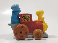 1981 Playskool Muppets Sesame Street Cookie Monster Train Locomotive Red and Yellow Die Cast Toy Car Vehicle