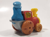1981 Playskool Muppets Sesame Street Cookie Monster Train Locomotive Red and Yellow Die Cast Toy Car Vehicle