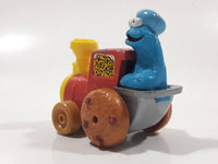 1981 Playskool Muppets Sesame Street Cookie Monster Train Locomotive Red and Yellow Die Cast Toy Car Vehicle