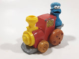 1981 Playskool Muppets Sesame Street Cookie Monster Train Locomotive Red and Yellow Die Cast Toy Car Vehicle