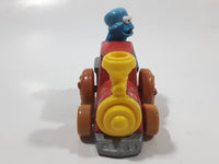 1981 Playskool Muppets Sesame Street Cookie Monster Train Locomotive Red and Yellow Die Cast Toy Car Vehicle