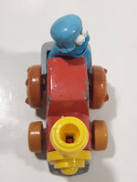 1981 Playskool Muppets Sesame Street Cookie Monster Train Locomotive Red and Yellow Die Cast Toy Car Vehicle