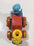 1981 Playskool Muppets Sesame Street Cookie Monster Train Locomotive Red and Yellow Die Cast Toy Car Vehicle