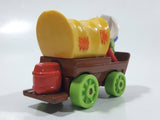 1987 Playskool Muppets Sesame Street Cowboy Grover Chuck Wagon Yellow and Brown Die Cast Toy Car Vehicle
