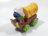 1987 Playskool Muppets Sesame Street Cowboy Grover Chuck Wagon Yellow and Brown Die Cast Toy Car Vehicle