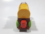 1987 Playskool Muppets Sesame Street Cowboy Grover Chuck Wagon Yellow and Brown Die Cast Toy Car Vehicle