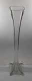 Thick and Heavy 20" Tall Eiffel Tower Clear Glass Flower Vase