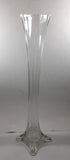 Thick and Heavy 20" Tall Eiffel Tower Clear Glass Flower Vase