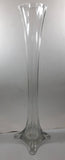 Thick and Heavy 20" Tall Eiffel Tower Clear Glass Flower Vase
