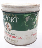 Vintage Macdonald's Export Finest Virginia Cigarette Tobacco 8 oz Metal Tin Can