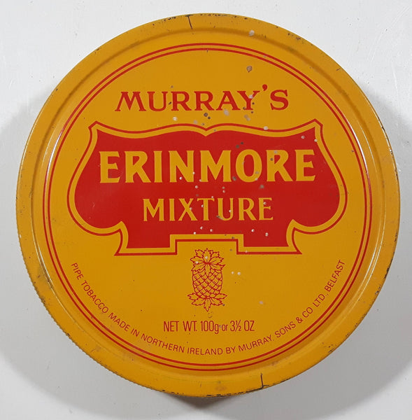 Vintage Murray's Erinmore Mixture Pipe Tobacco Yellow 3 1/2 oz Tin Metal Container