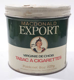 Vintage Macdonald's Export Finest Virginia Cigarette Tobacco 8 oz Metal Tin Can