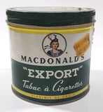 Vintage Macdonald's Export Finest Virginia Cigarette Tobacco 8 oz Metal Tin Can
